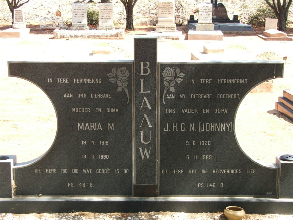 BLAAUW J.H.G.N. 1920-1989 &amp; Maria M. 1919-1990