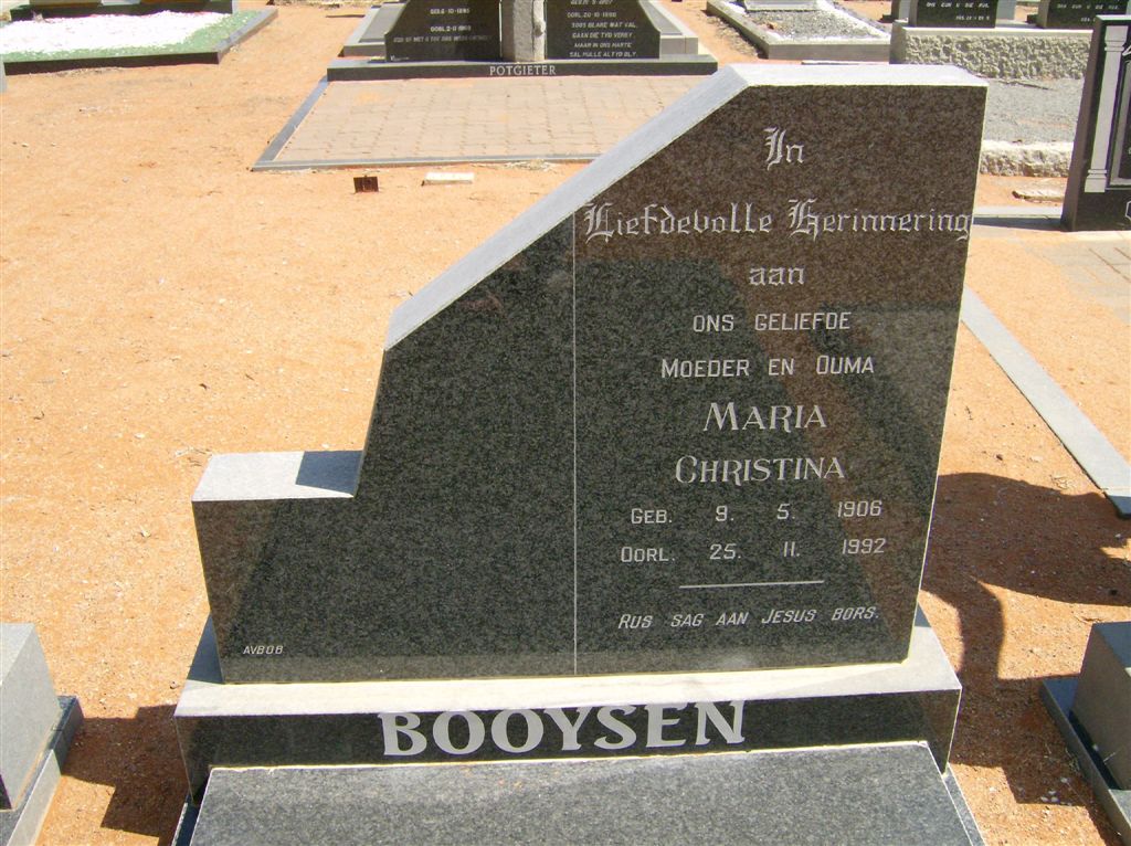 BOOYSEN Maria Christina 1906-1992
