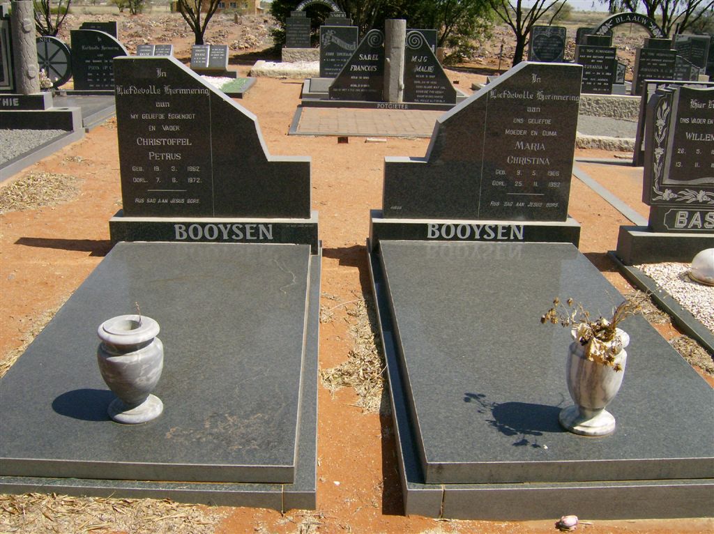 BOOYSEN Christoffel Petrus 1892-1972 &amp; Maria Christina 1906-1992