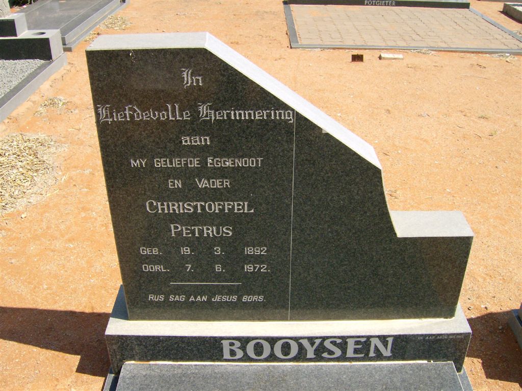 BOOYSEN Christoffel Petrus 1892-1972