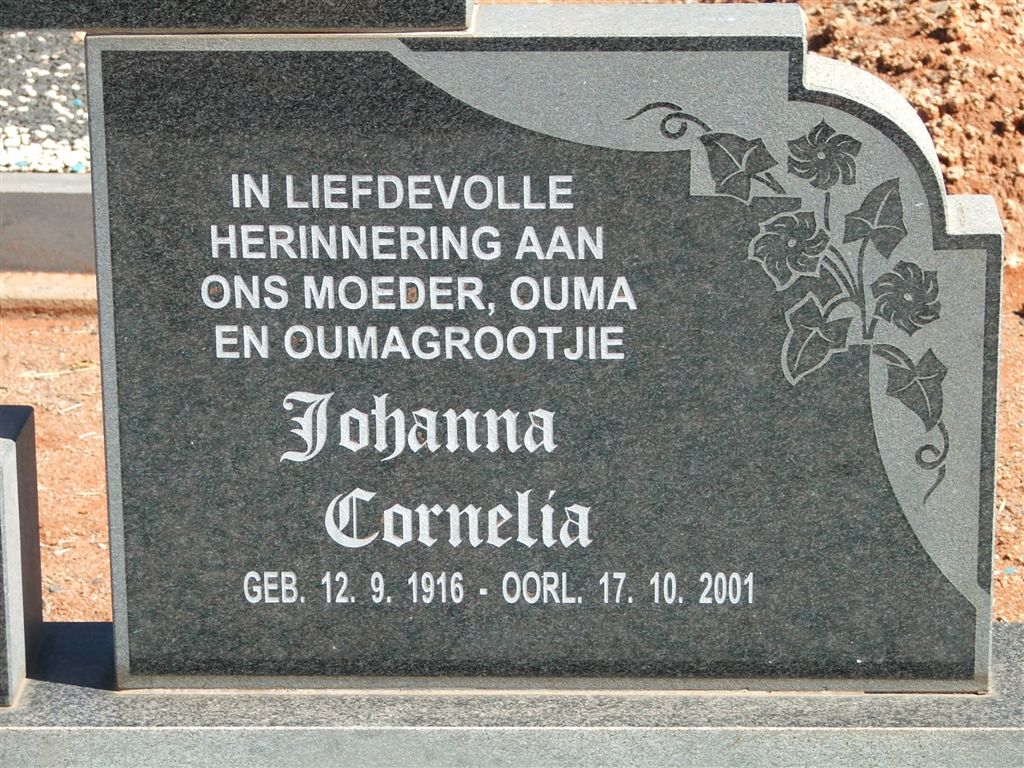 BRAND Johanna Cornelia 1916-2001