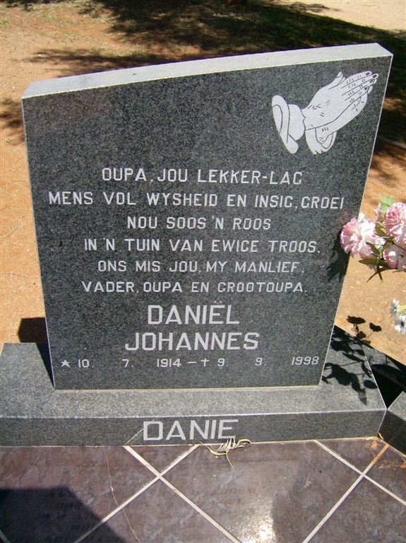BURGER Daniël Johannes 1914-1998