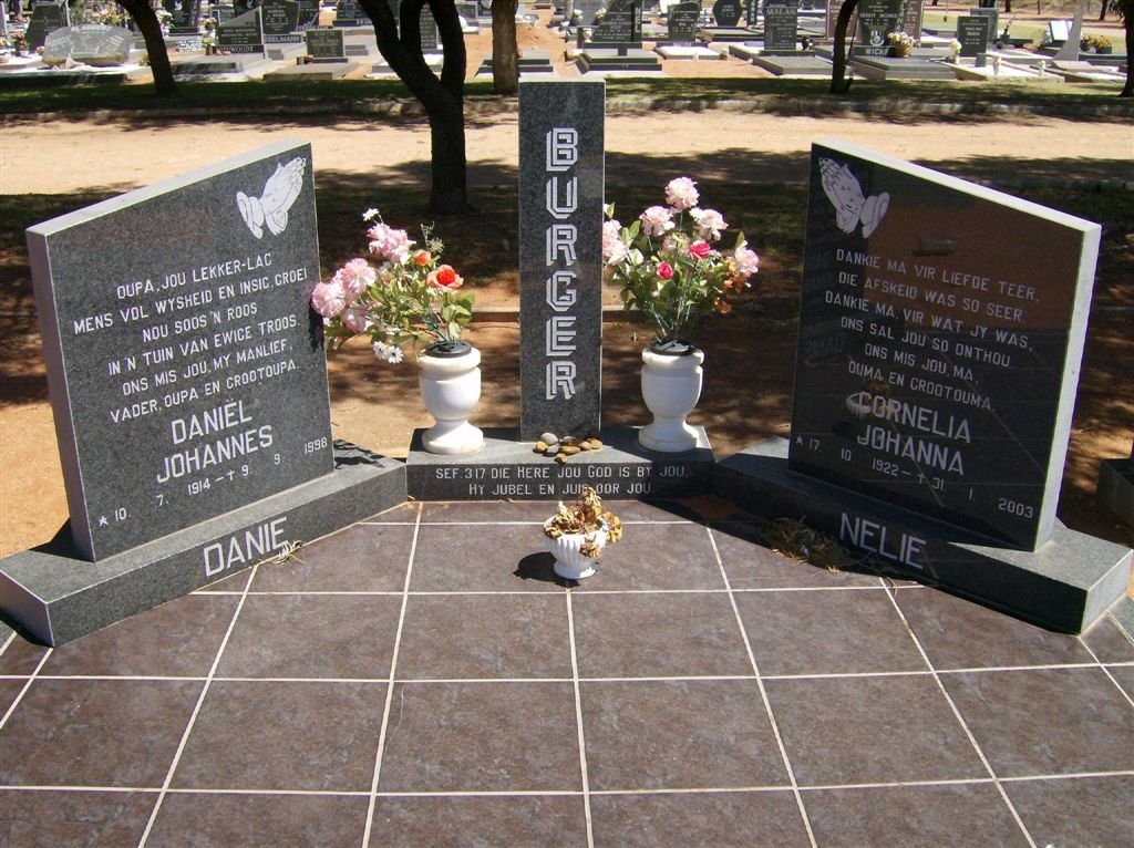 BURGER Daniël Johannes 1914-1998 &amp; Cornelia Johanna 1922-2003