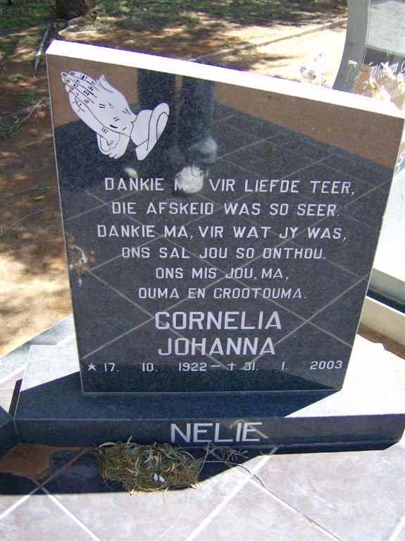 BURGER Cornelia Johanna 1922-2003