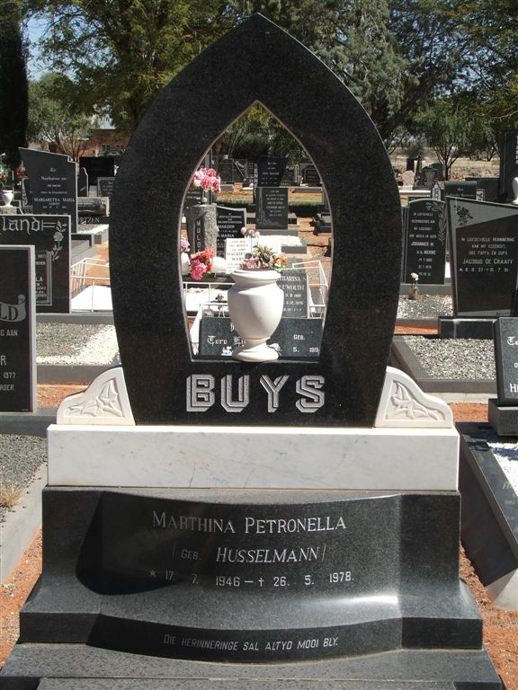 BUYS Marthina Petronella nee HUSSELMANN 1946-1978