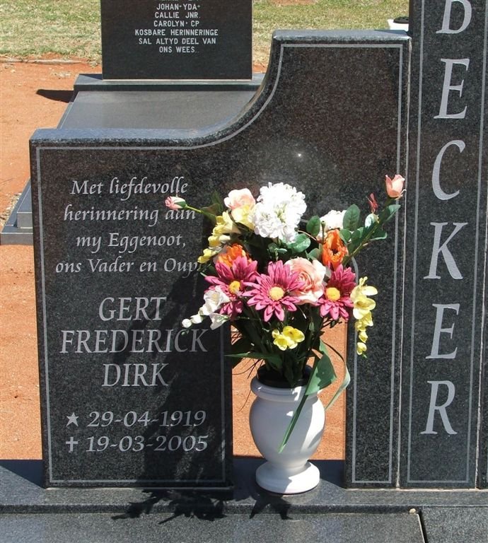 BECKER Gert Frederick Dirk 1919-2005
