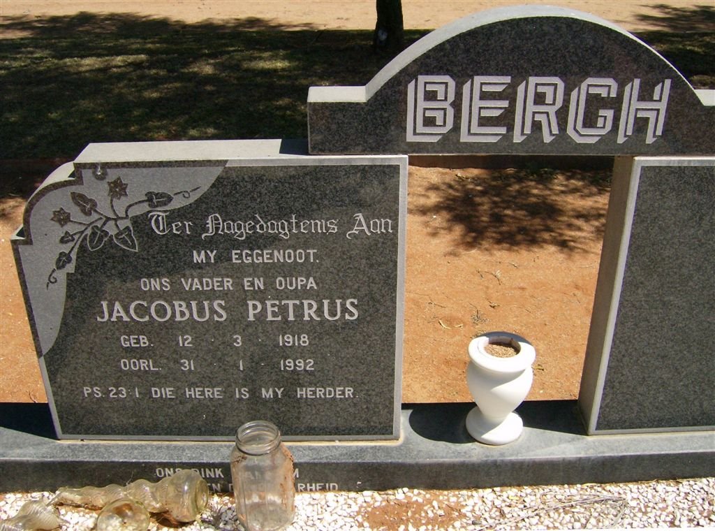 BERGH Jacobus Petrus 1918-1992