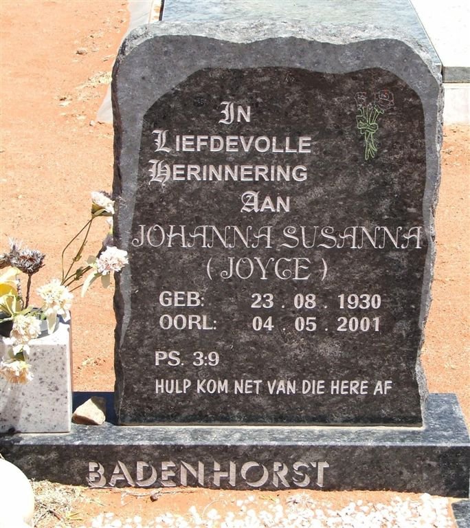 BADENHORST Johanna Susanna 1930-2001