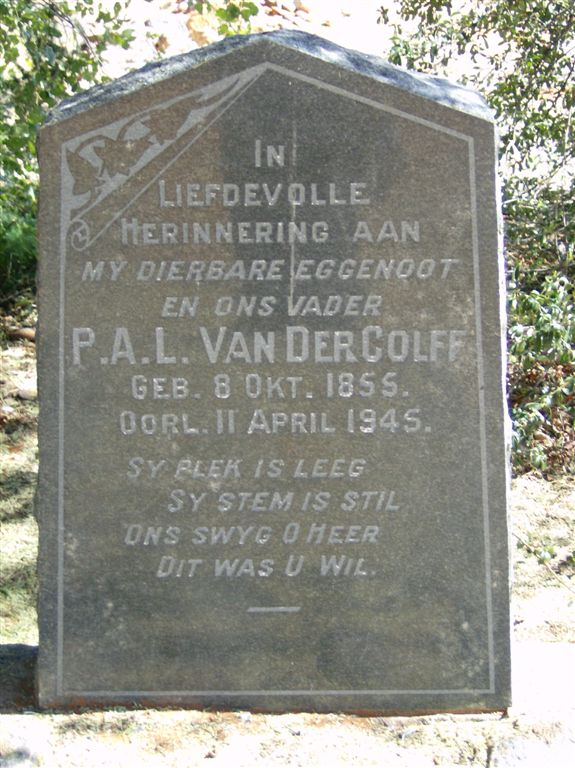 COLFF P.A.L., van der 1855-1945