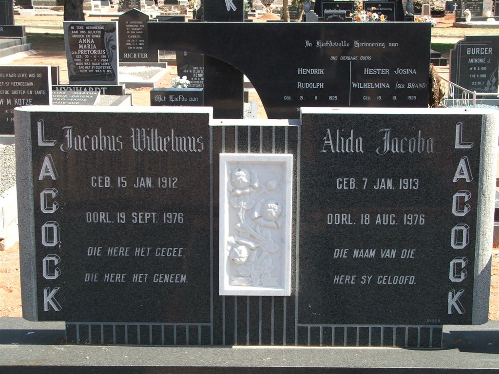COCK Jacobus Wilhelmus, la 1912-1976 &amp; Alida Jacoba 1913-1976