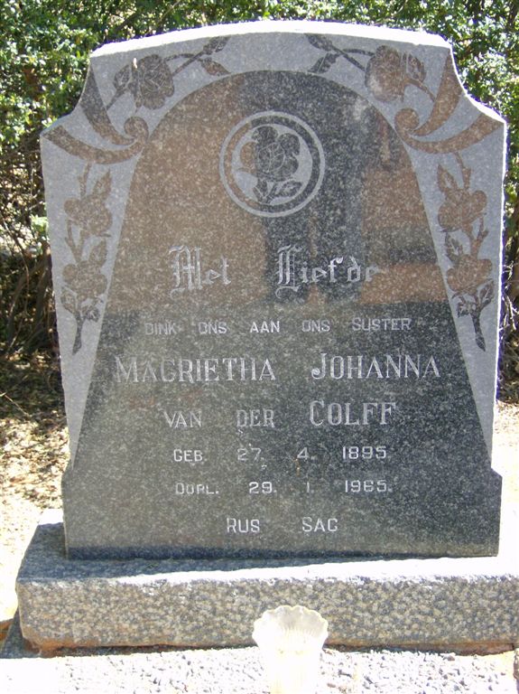 COLFF Magrietha Johanna, van der 1895-1965
