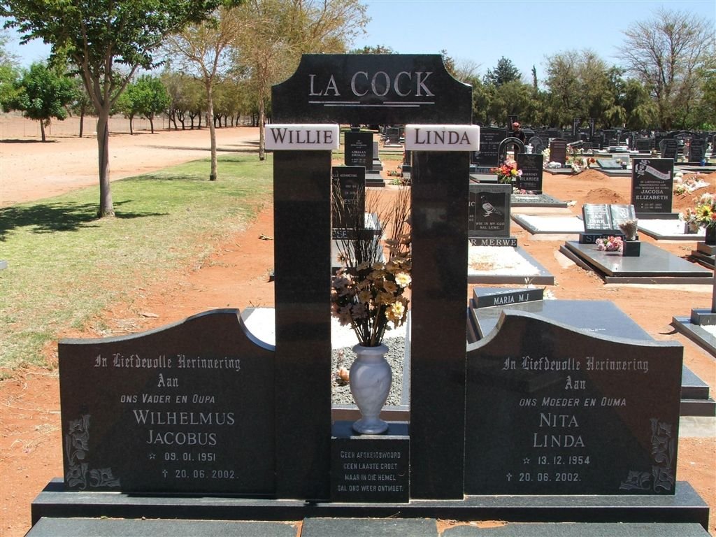 COCK Wilhelmus Jacobus, la 1951-2002 &amp; Nita Linda 1954-2002