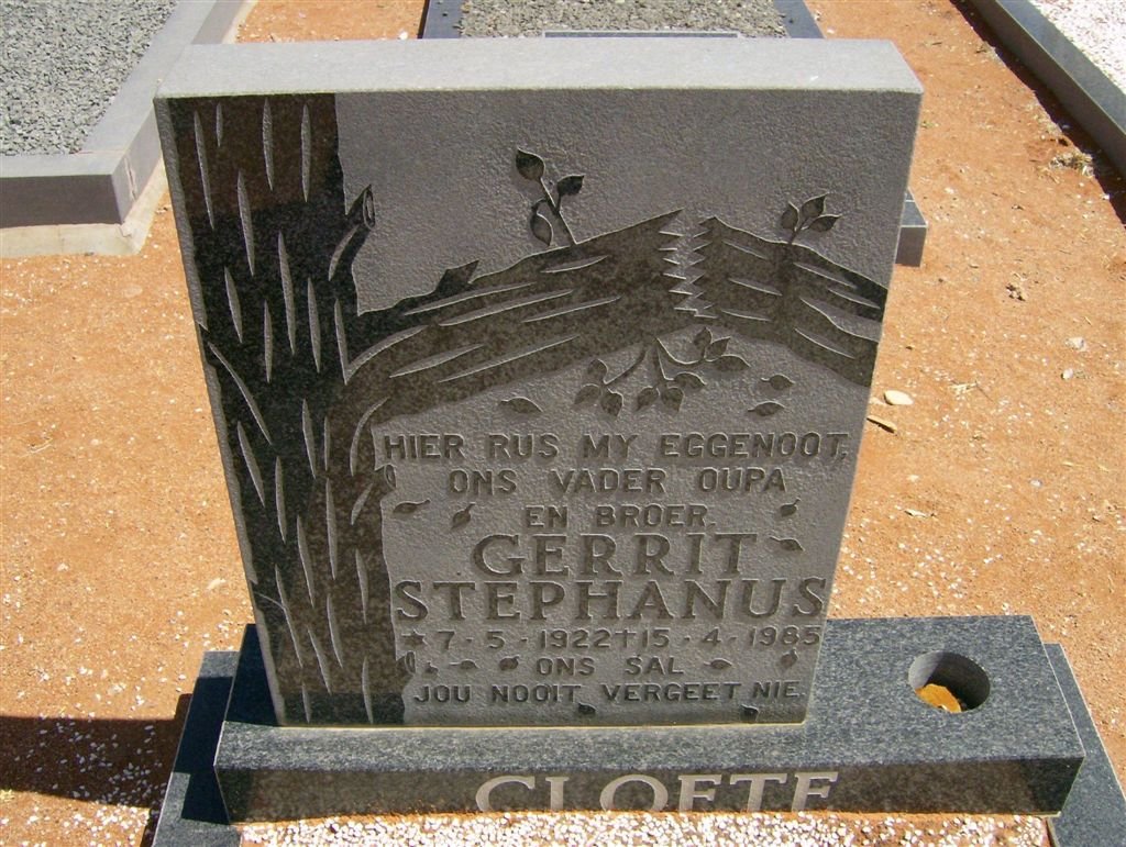 CLOETE Gerrit Stephanus 1922-1985
