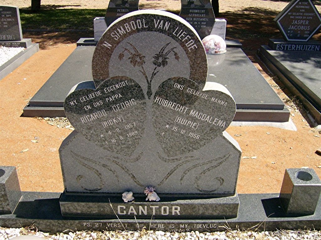 CANTOR Ricardo Cedric 1957-1989 &amp; Huibrecht Magdalena 1956-