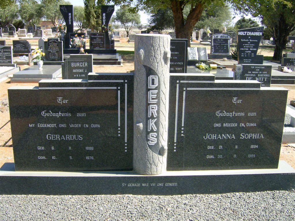 DERKS Gerhardus 1886-1976 &amp; Johanna Sophia 1894-1989
