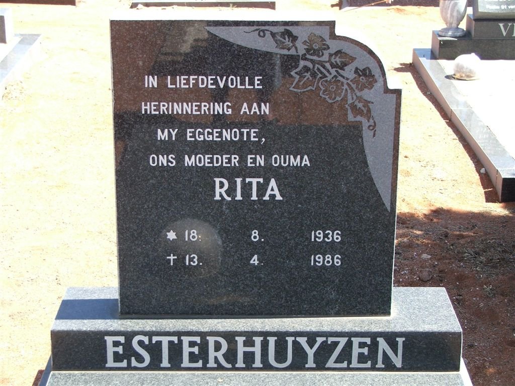 ESTERHUYZEN Rita 1936-1986