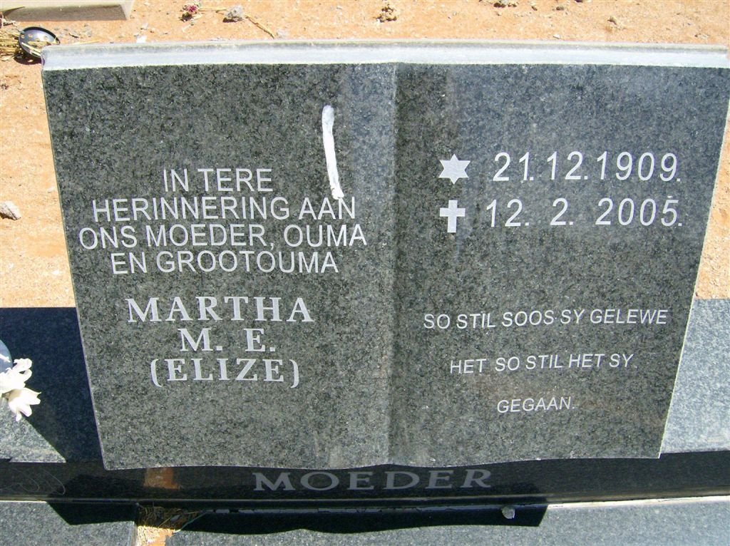 ENGELBRECHT Martha M.E. 1909-2005