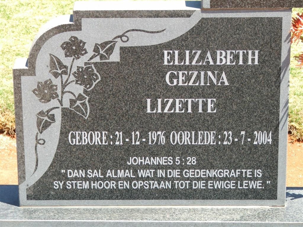 FEREIRRA Elizabeth Gezina 1976-2004