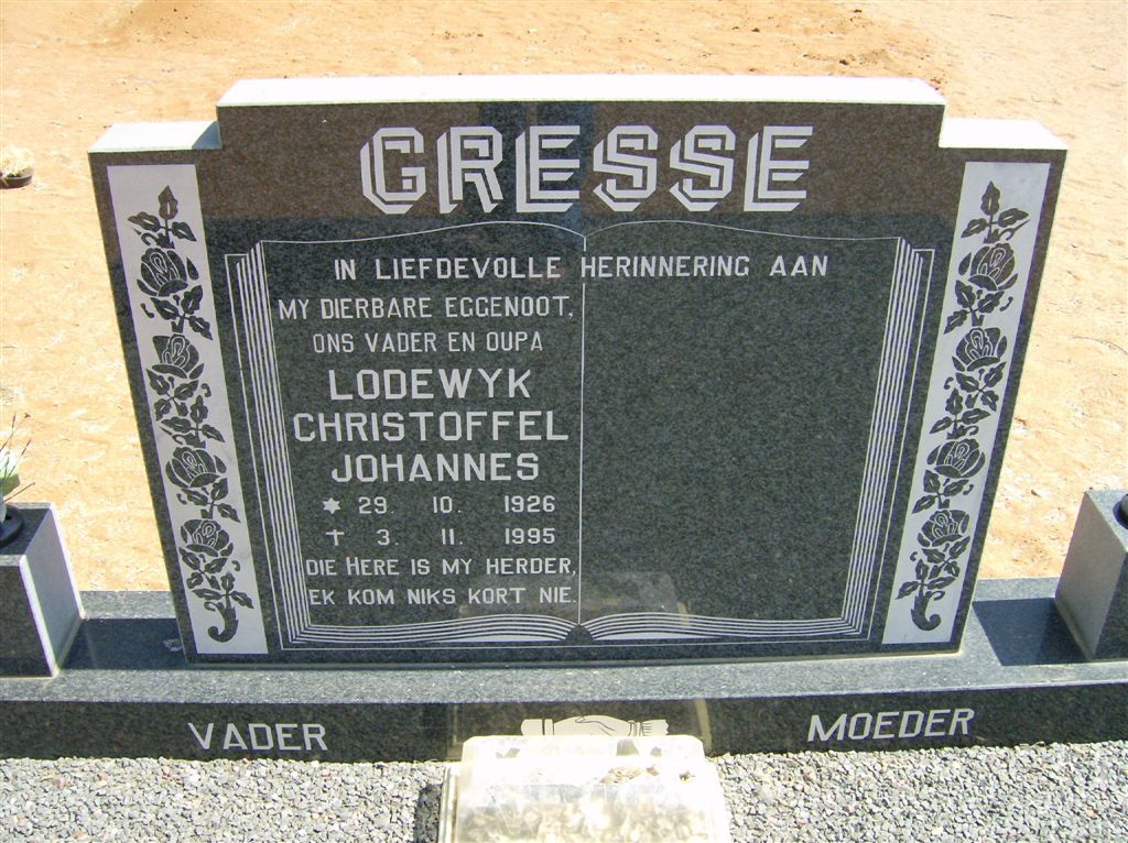 GRESSE Lodewyk Christoffel Johannes 1926-1995