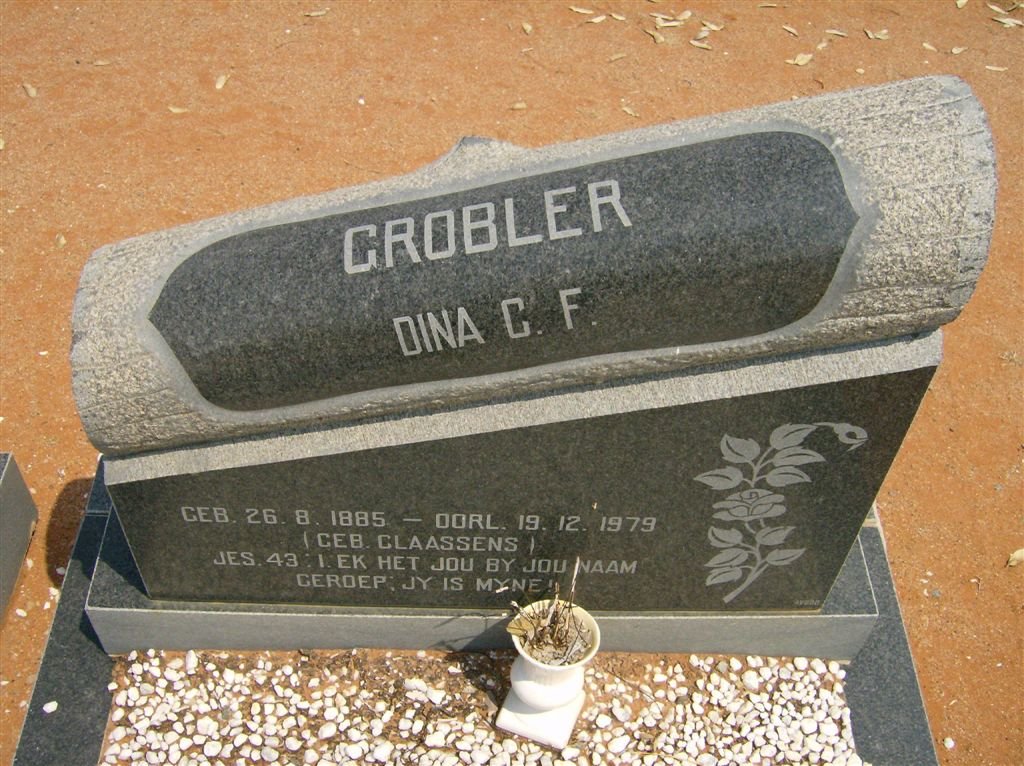 GROBLER Dina C.F. nee CLAASSENS 1885-1979