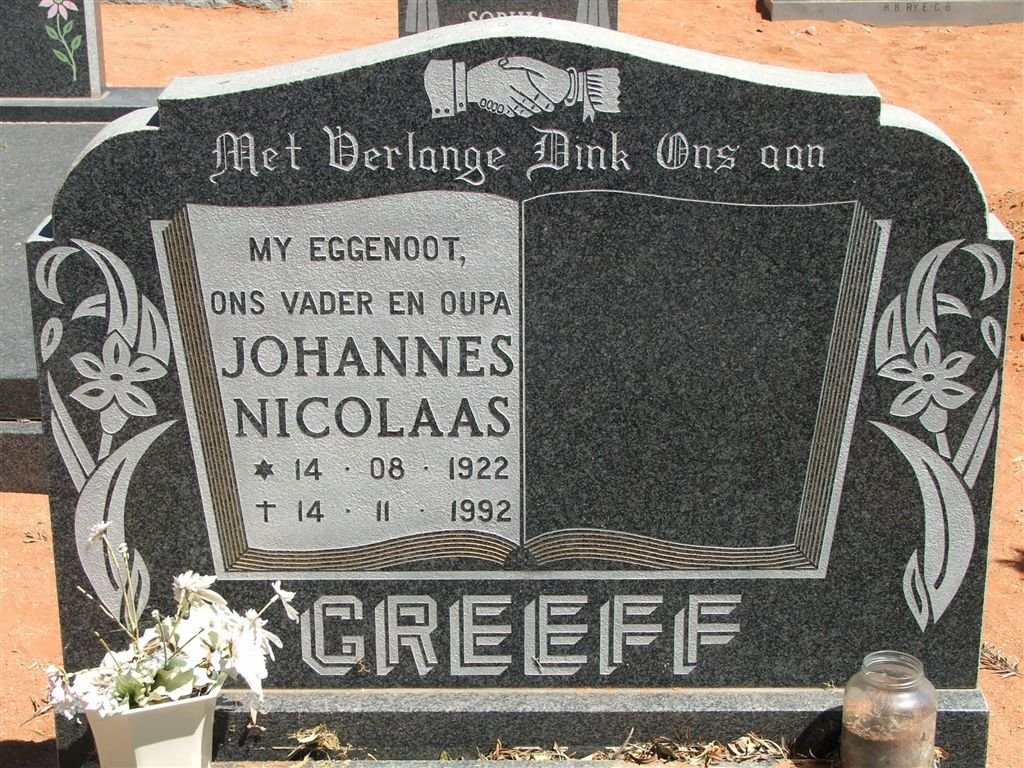 GREEFF Johannes Nicolaas 1922-1992