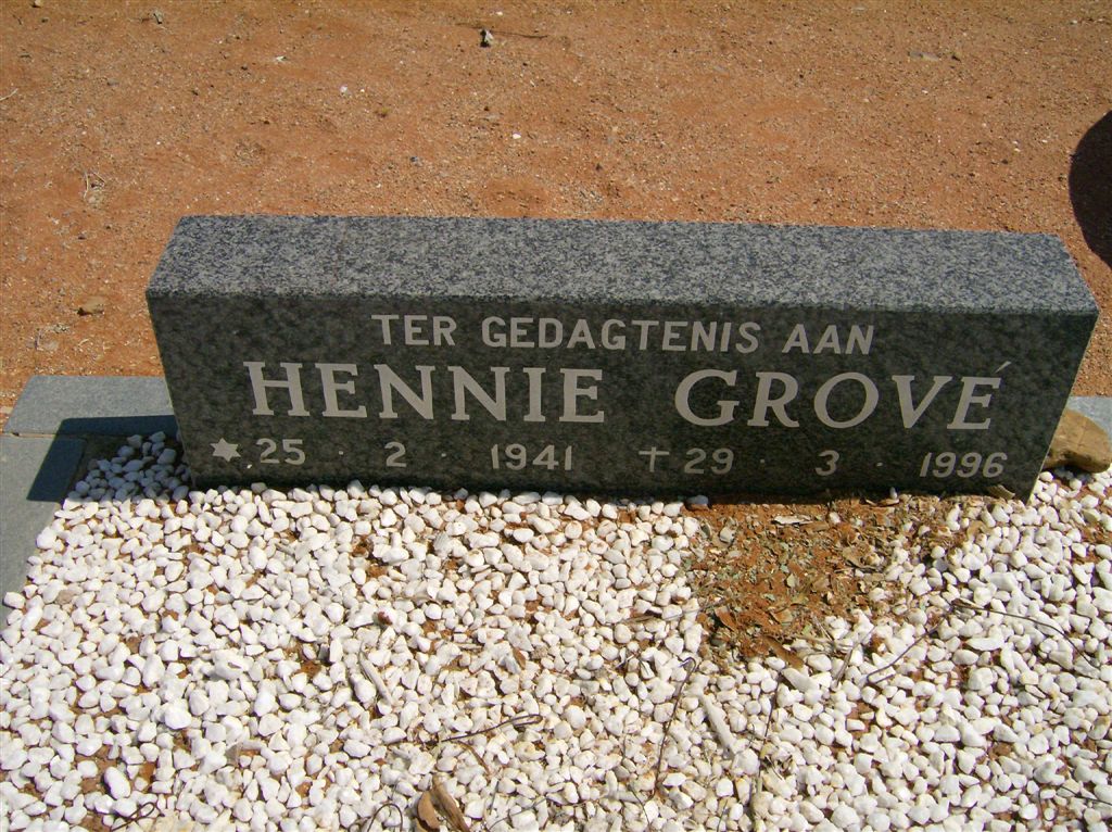GROVÉ Hennie 1941-1996