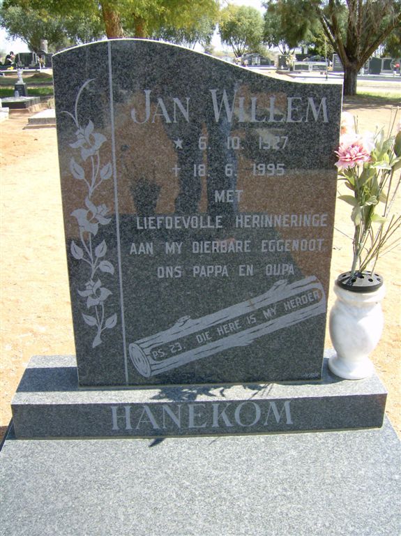 HANEKOM Jan Willem 1927-1995
