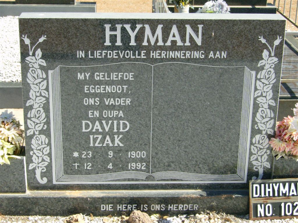 HYMAN David Izak 1900-1992