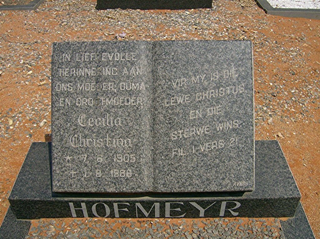 HOFMEYR Cecilia Christina 1905-1988