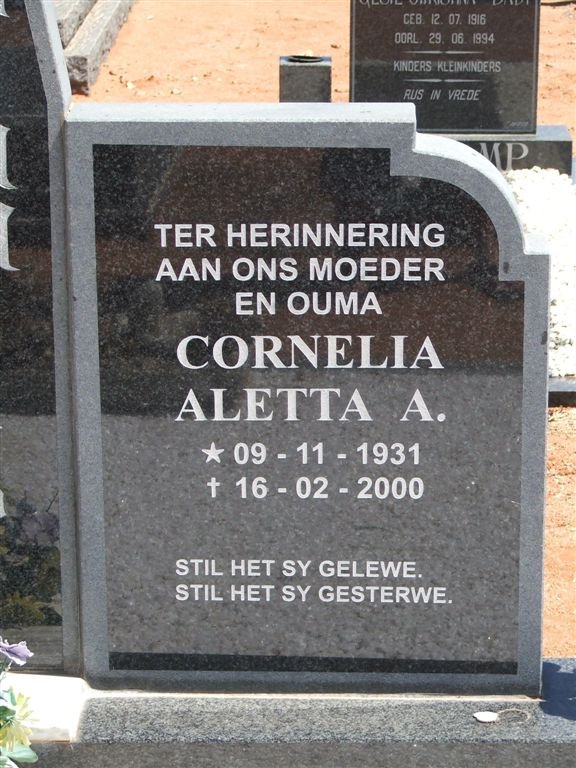 HAMMOND Cornelia Aletta A. 1931-2000