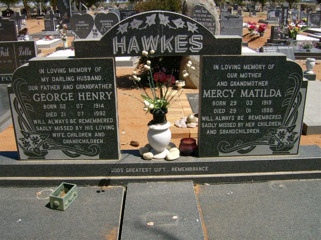 HAWKES George Henry 1914-1992 &amp; Mercy Matilda 1919-1998