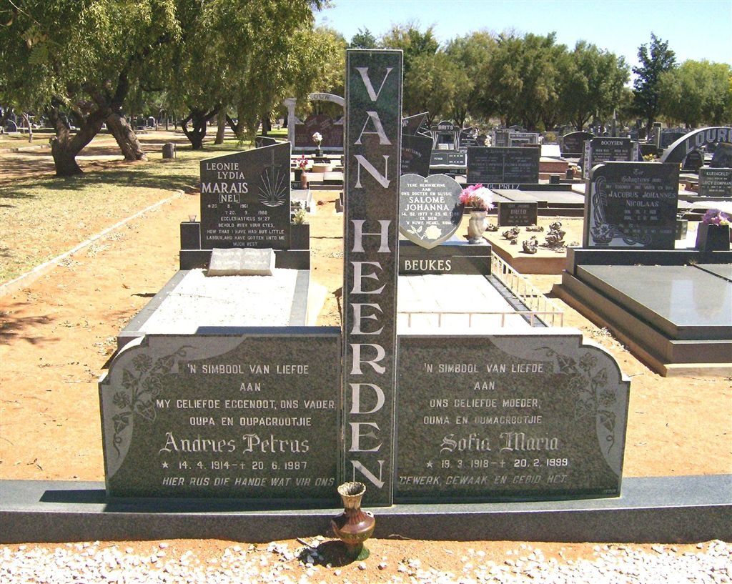 HEERDEN Andries Petrus, van 1914-1987 &amp; Sofia Maria 1918-1999