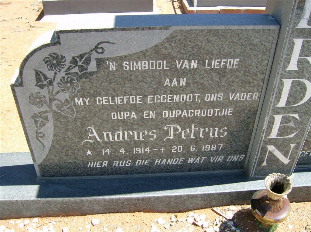 HEERDEN Andries Petrus, van 1914-1987