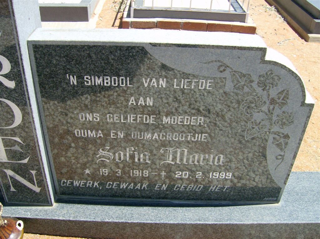 HEERDEN Sofia Maria, van 1918-1999