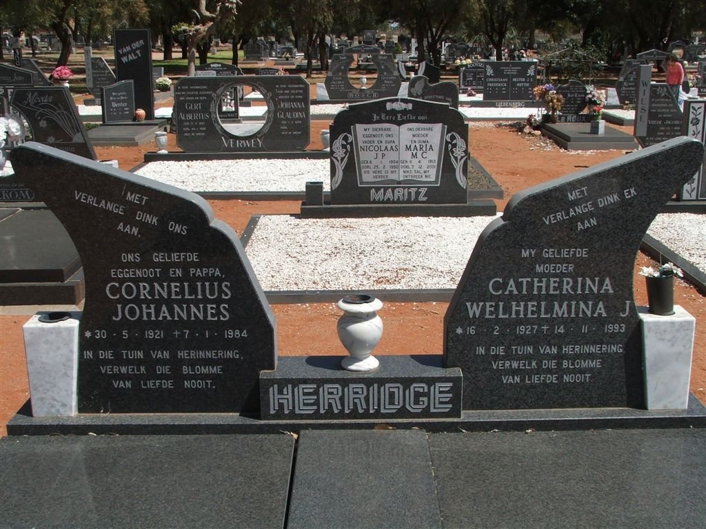 HERRIDGE Cornelius Johannes 1921-1984 &amp; Catherina Welhelmina J. 1927-1993