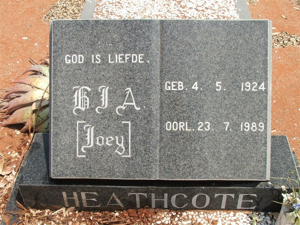 HEATHCOTE H.J.A. 1924-1989