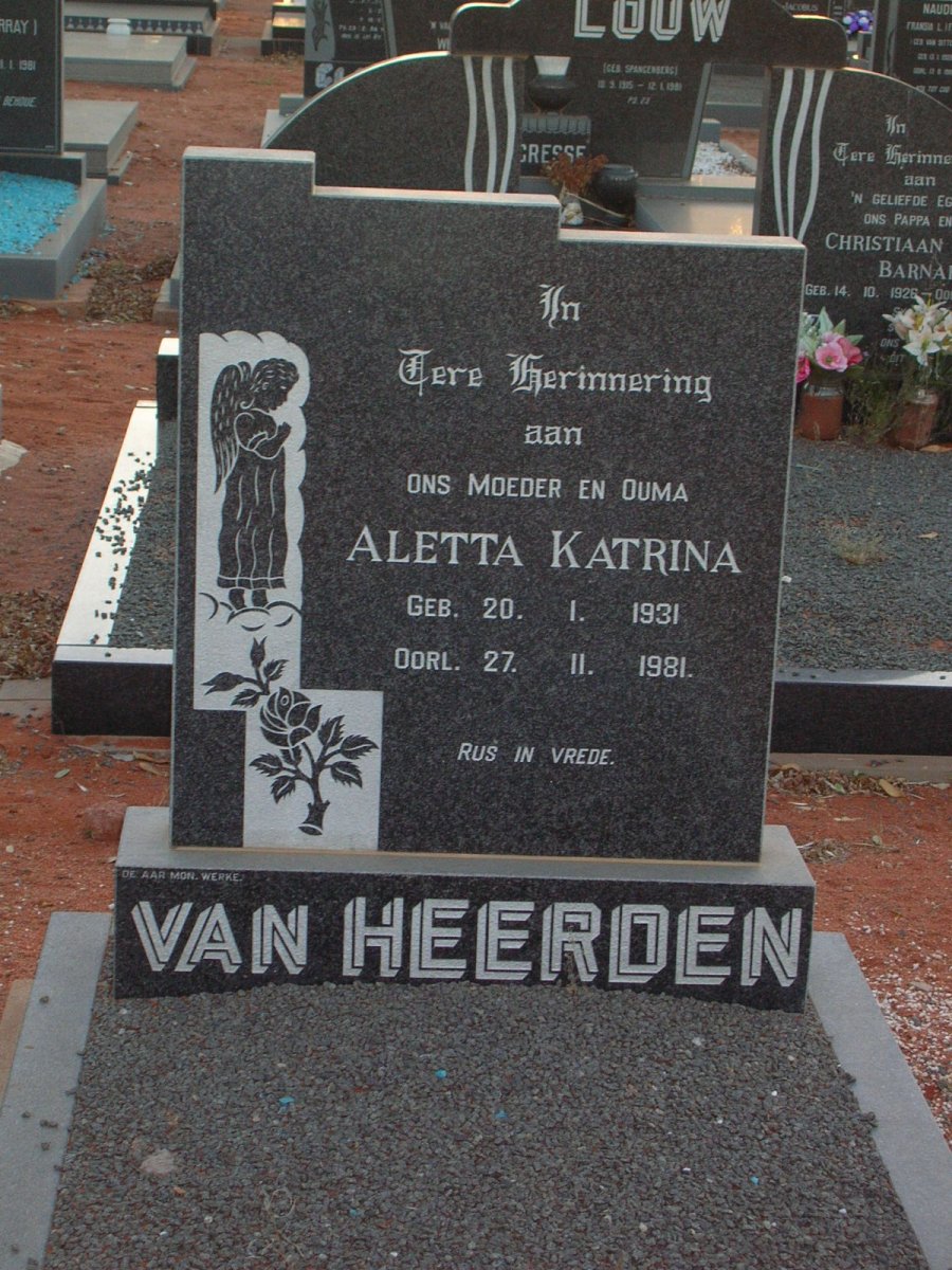 HEERDEN Aletta Katrina, van 1931-1981