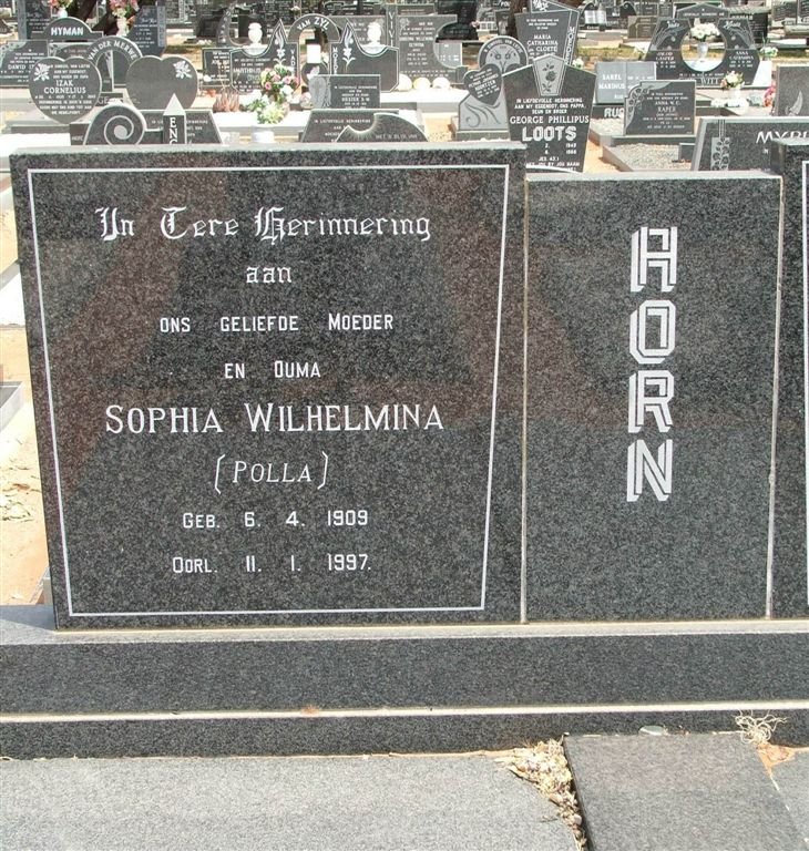HORN Sophia Wilhelmina 1909-1997