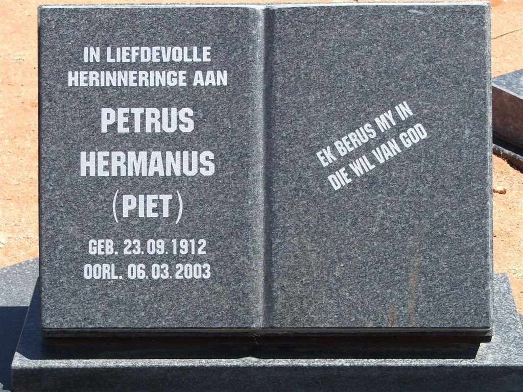 HUSSELMAN Petrus Hermanus 1912-2003