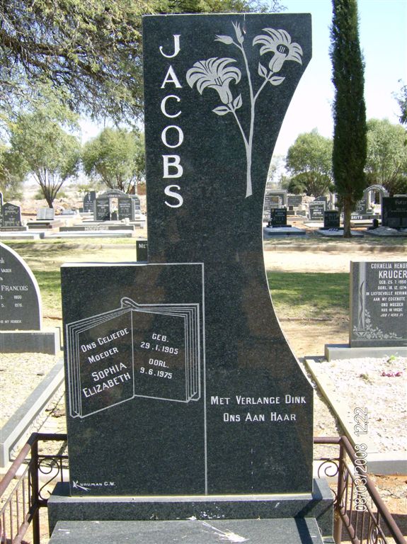 JACOBS Sophia Elizabeth 1905-1975