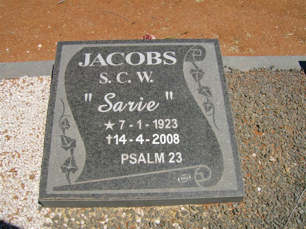 JACOBS S.C.W. 1923-2008