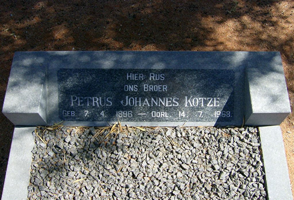 KOTZÉ Petrus Johannes 1896-1968