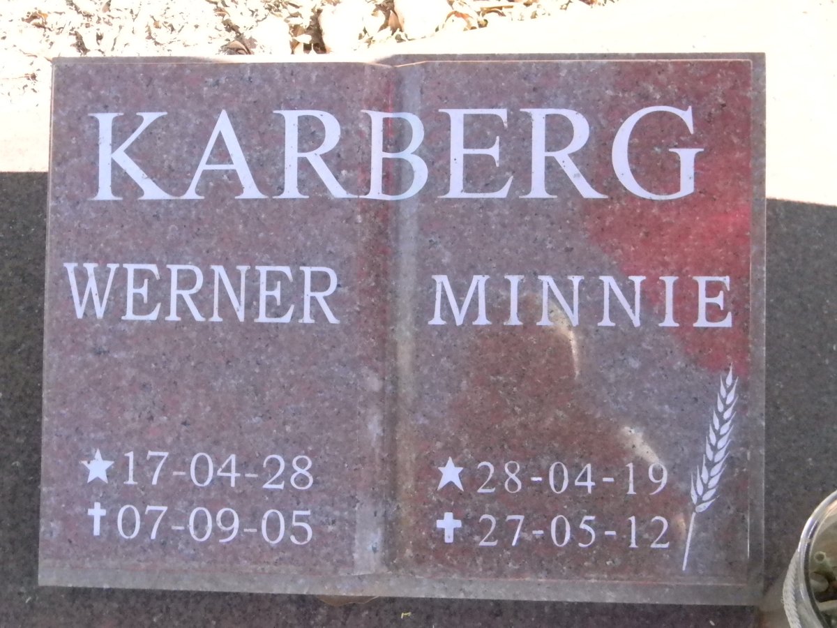 KARBERG Werner 1928-2005 &amp; Minnie 1919-1912