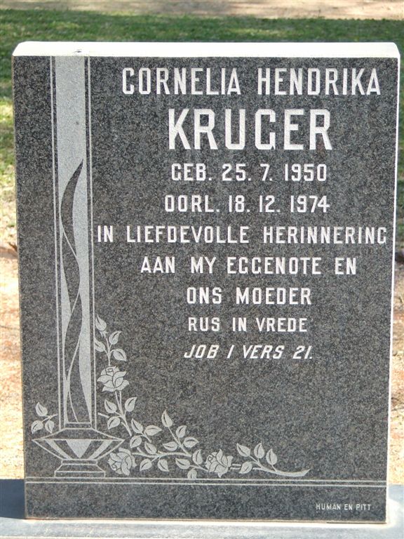 KRUGER Cornelia Hendrika 1950-1974