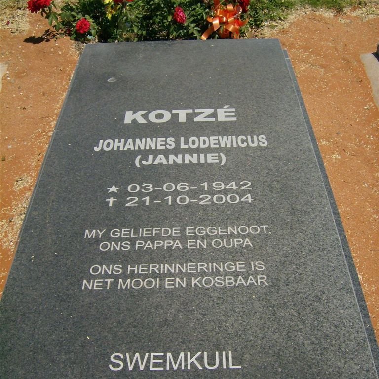 KOTZÉ Johannes Lodewicus 1942-2004