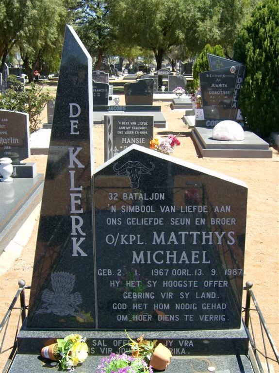 KLERK Matthys Michael, de 1967-1987