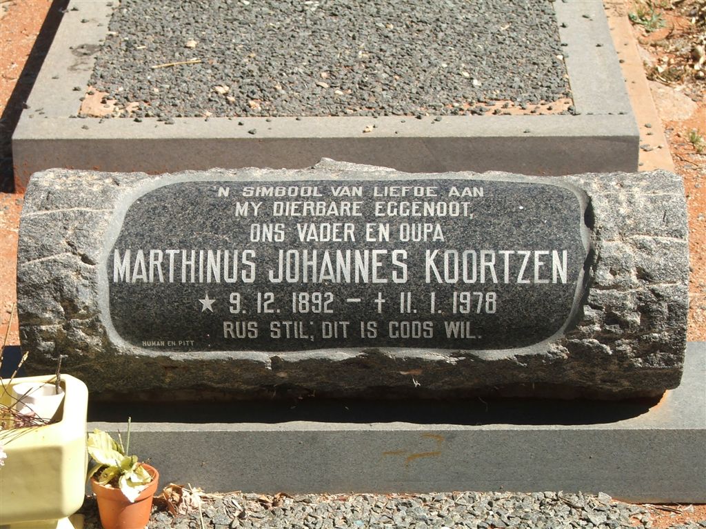 KOORTZEN Marthinus Johannes 1892-1978