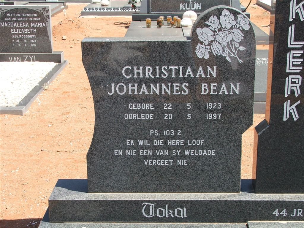 KLERK Christiaan Johannes Bean, de 1923-1997