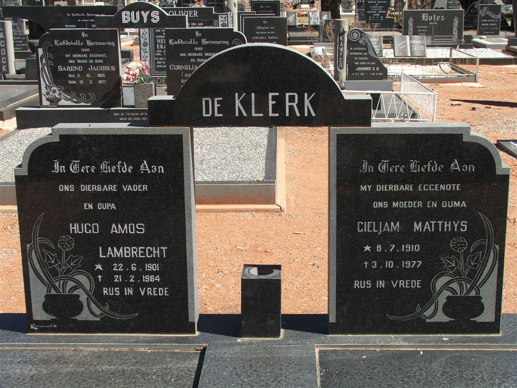KLERK Hugo Amos Lambrecht, de 1901-1984 &amp; Gieljam Matthys 1910-1977