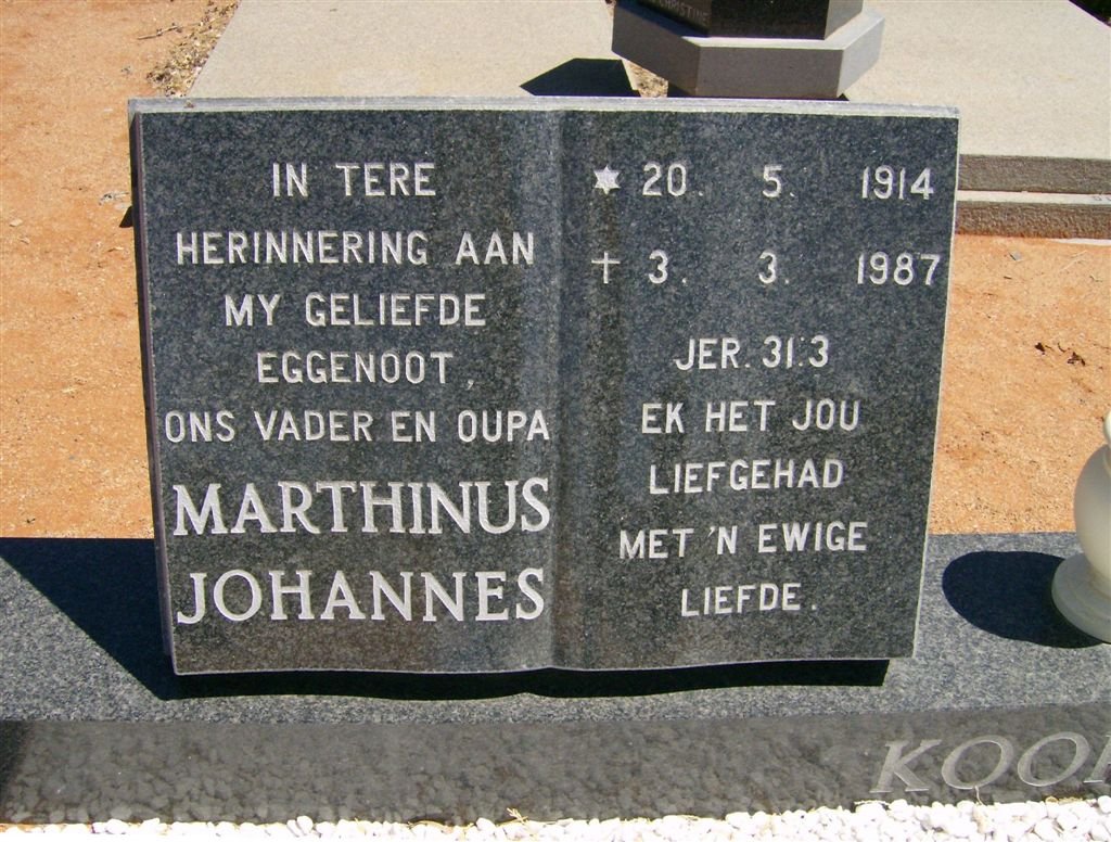 KOORTZEN Marthinus Johannes 1914-1987